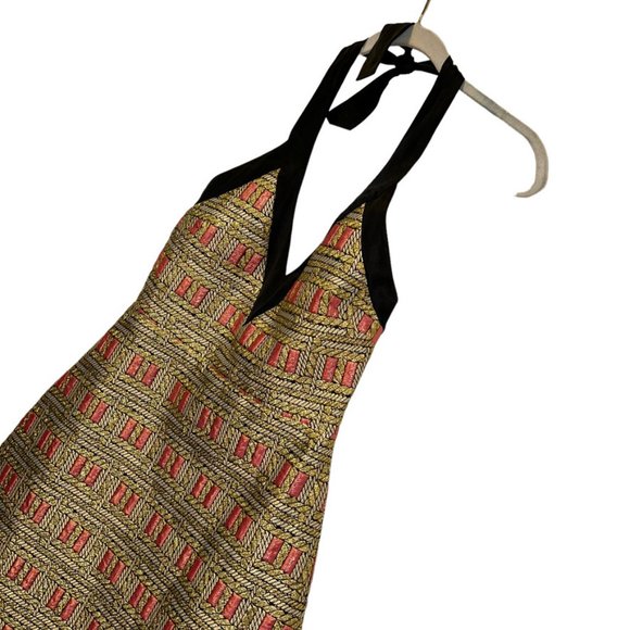 Cynthia Rowley pink gold Metallic STUNNING halter gown dress 6 - Picture 4 of 5